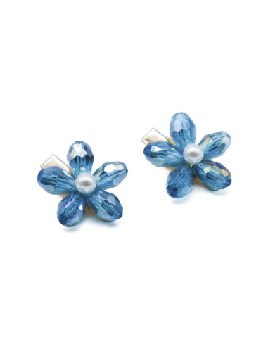Clips de Pinza de Flor Azul