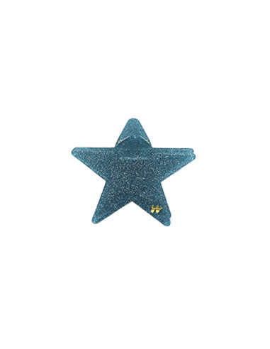 Pinza Estrella Azul con Glitter