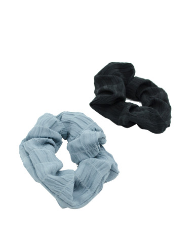 Pack 2 scrunchies azul y negro