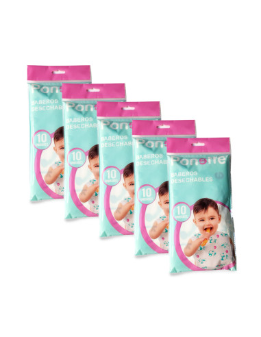 Pack 5 bolsas Baberos Desechables Infantiles