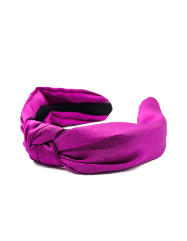 Diadema fucsia tejido satinado