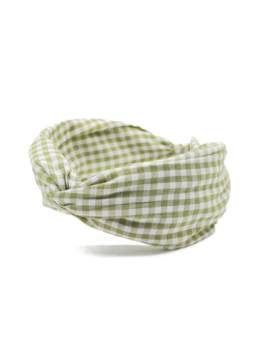 Diadema infantil vichy verde