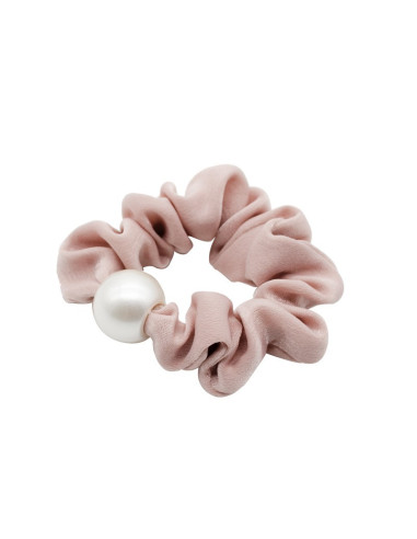 Coletero scrunchy raso rosa