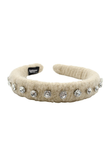 Diadema beige piedras