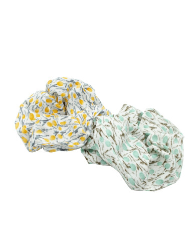 Pack 2 coleteros textil, con motivos verdes y amarillos
