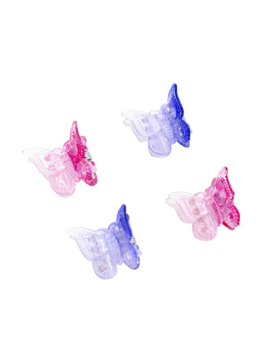 Pack 4 Pinzas Mariposa Mini Azul y Rosa Pressume