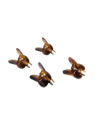 Pack 4 pinzas pequeñas mariposa marrón