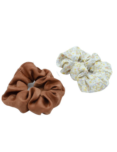 Pack 2  coletero textil en color caldero y blanco en tejido tipo ganas con flores en tono pastel